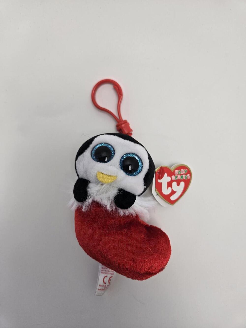 TY Baby Beanies Key Clip “Earmuffs” the Penguin *Small* (3 inch)